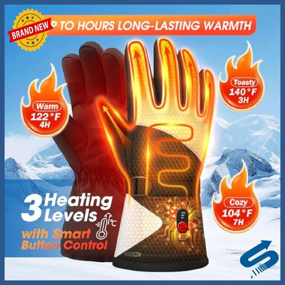 Rechargeable Heated Gloves Touchscreen Waterproof… - image 4